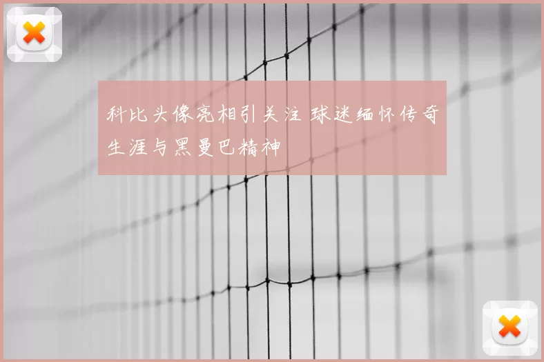科比头像亮相引关注 球迷缅怀传奇生涯与黑曼巴精神